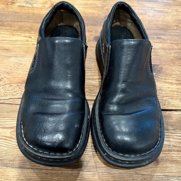 Born Shoes Mayflower Black Chunky Leather Loafers Women's Size 7 (EU‎ 38) EUC - Picture 8 of 12